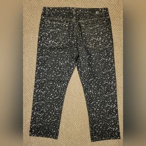 Mens Sacred Crown jeans size 40x33 black w/white spots